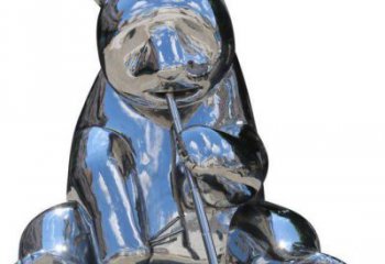 熊猫雕塑生产，景区案例，景观不锈钢熊猫雕塑优选
