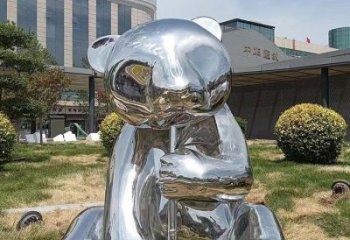 艺术熊猫雕塑承接，景区案例，公园不锈钢熊猫雕塑定制