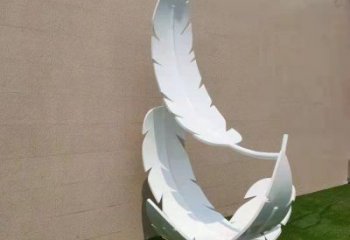 现代羽毛雕塑定制，中式工艺，景观烤漆羽毛雕塑造型