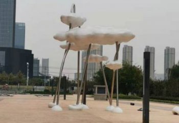 云朵雕塑承接，锻造工艺，镂空云朵雕塑抽象订做