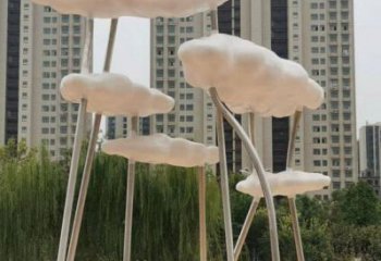 云朵雕塑服务商，创意雕塑，镂空云朵雕塑订做