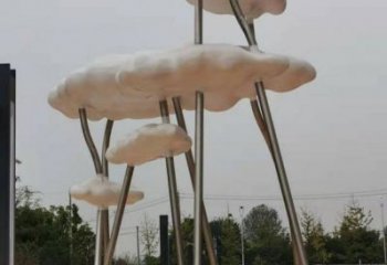 云朵雕塑精选，美陈雕塑，不锈钢镂空云朵雕塑通用