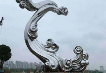 祥云雕塑批发，拉丝工艺，不锈钢祥云雕塑承接