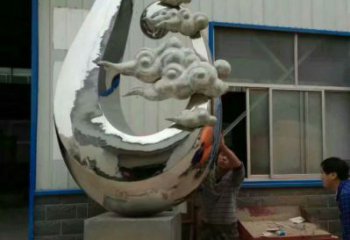 祥云雕塑优选，陆地摆件，艺术不锈钢祥云雕塑供应