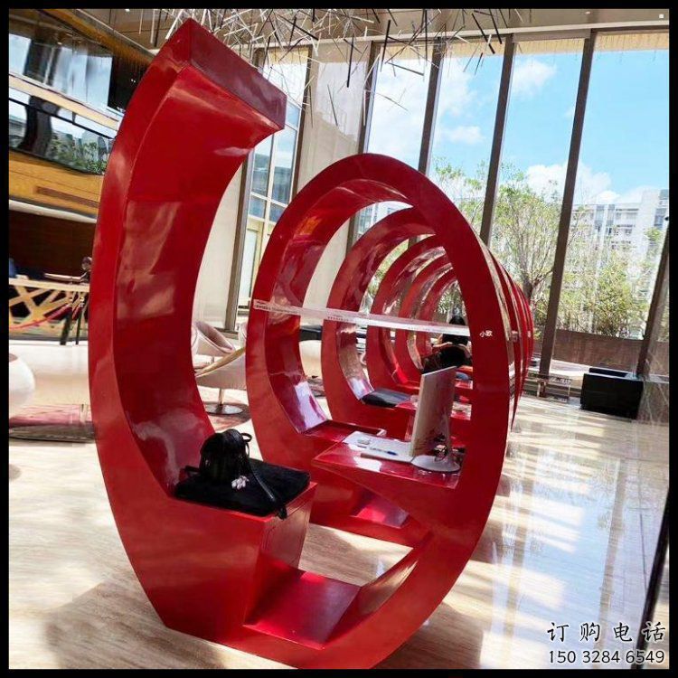 胶卷坐凳雕塑，螺旋艺术形态，螺旋坐凳雕塑制作