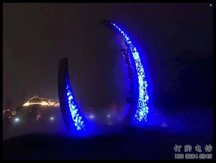 房地产月牙雕塑,仿古景观雕塑,喷砂制造 房地产月牙雕塑,仿古景观雕塑,喷砂制造