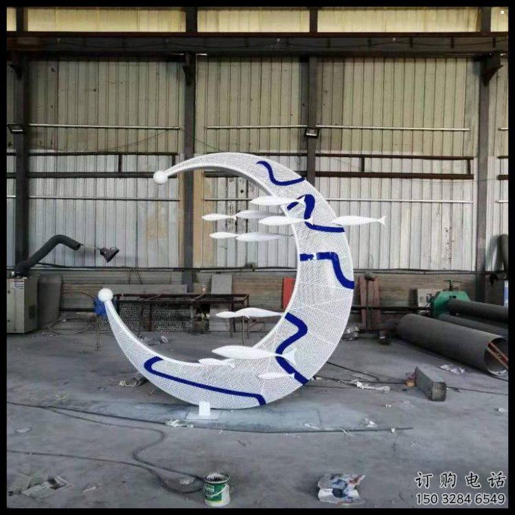 幼儿园月牙雕塑,铁艺文化雕塑,铸造制作 幼儿园月牙雕塑,铁艺文化雕塑,铸造制作
