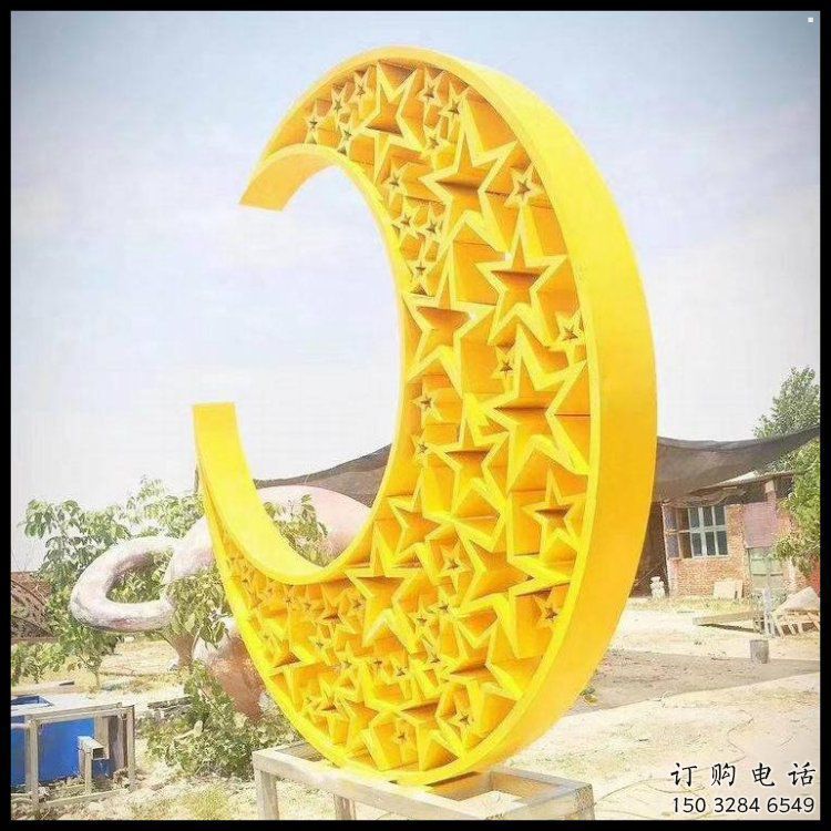 月亮雕塑提供，露天雕塑，不锈钢月亮雕塑生产承接
