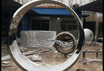 大型月亮雕塑，锻造景观雕塑，镜面工艺