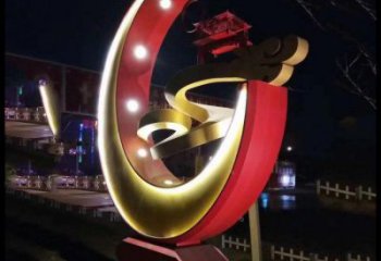 月亮雕塑观赏型，街景小品，镂空月亮雕塑主题常用