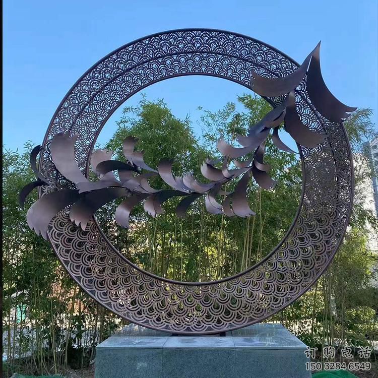 双环雕塑提供,多彩艺术,中式不锈钢双环雕塑通用 双环雕塑提供,多彩艺术,中式不锈钢双环雕塑通用