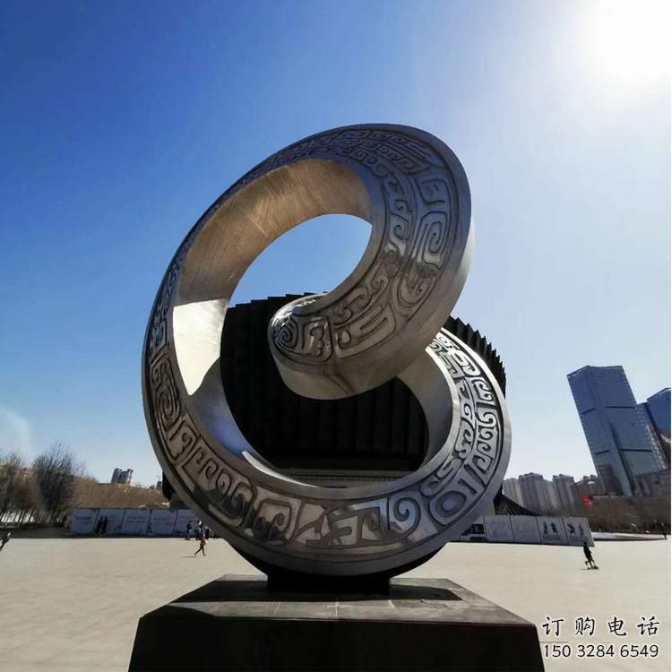 双环雕塑提供,美陈雕塑,不锈钢双环雕塑承接 双环雕塑提供,美陈雕塑,不锈钢双环雕塑承接