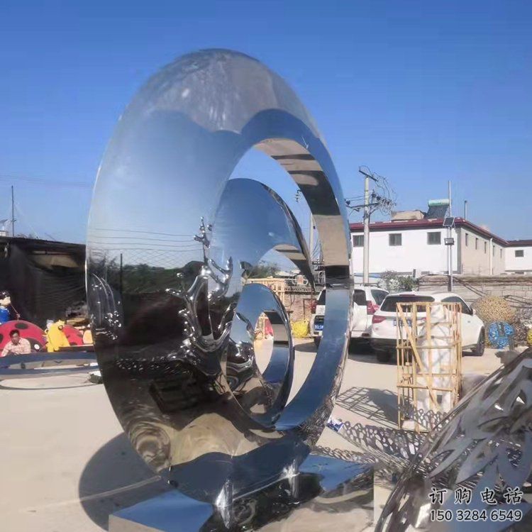校园圆环雕塑,拉丝景观雕塑,抽象主题 校园圆环雕塑,拉丝景观雕塑,抽象主题