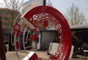 抽象花环雕塑