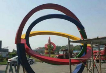 广场双环雕塑批发，广场系列，不锈钢双环雕塑定价