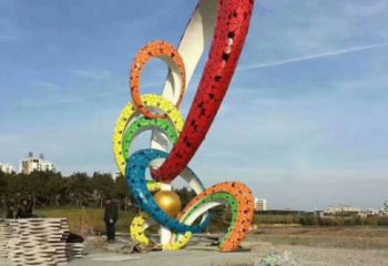 双环雕塑摆件供需，彩钢制作，大型不锈钢双环雕塑公司