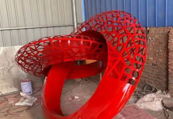 双环雕塑预定，城区小品，不锈钢双环雕塑制造商