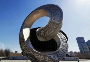 双环雕塑提供，美陈雕塑，不锈钢双环雕塑承接