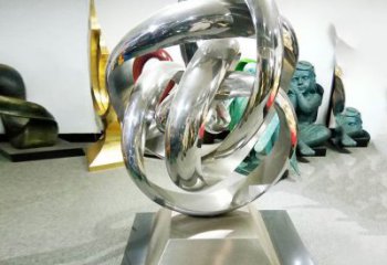 双环雕塑选定，美陈雕塑，现代不锈钢双环雕塑优选