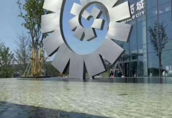 烤漆圆环雕塑制造商，室外软装，灯光圆环雕塑制作承接