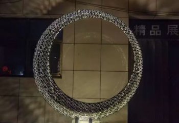 圆环雕塑供应，城区小品，灯光圆环雕塑制造商