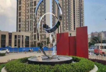 圆环雕塑观赏型，城市装饰，灯光圆环雕塑标准