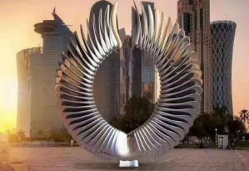 纪念圆环雕塑生产，广场雕塑，不锈钢圆环雕塑展品