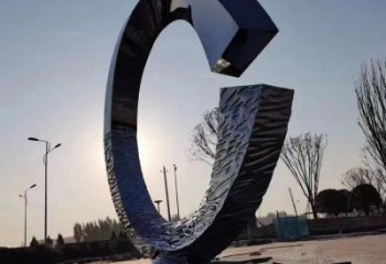 室外圆环雕塑展品，公园小品，不锈钢圆环雕塑供需
