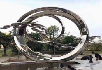 圆环雕塑常用，公园小品，房地产不锈钢圆环雕塑生产商