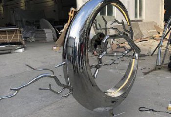 圆环树雕塑供应，花园小品，不锈钢圆环树雕塑展品