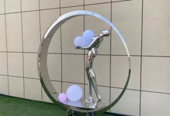 圆环雕塑生产商，舞者雕塑制作，圆环舞者雕塑供应商
