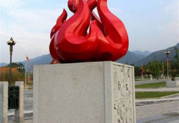 景观火焰雕塑供需，广场雕塑，不锈钢火焰雕塑定制