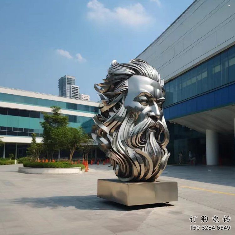 白钢西方人雕塑提供，欧式艺术，中式镜面人头像雕塑通用
