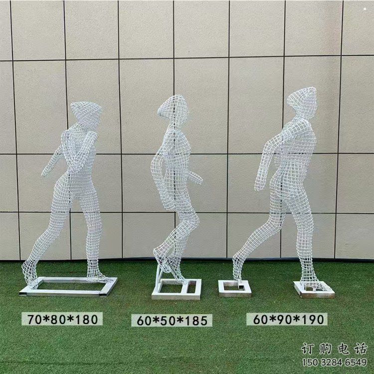 镂空体育雕塑展品，公园小品，运动员铁艺人物雕塑供需