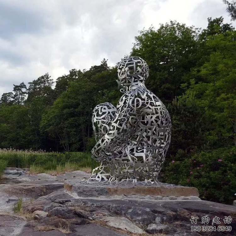 房地产字母雕人物塑，仿古景观雕塑，喷砂制造