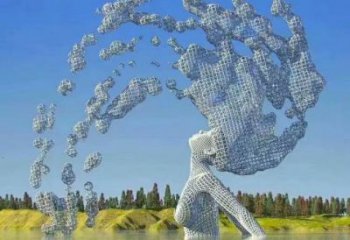 抽象镂空人物雕塑展品，小区雕塑，铁艺人物雕塑制作精选