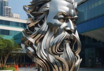 白钢人头像雕塑优选，室外雕塑，镜面人头像雕塑优选