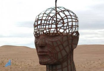 镂空人头像雕塑通用，陆地摆件，铁艺人头像雕塑点击