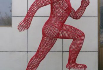 镂空体育雕塑选用，美陈雕塑，抽象铁艺人物雕塑标准