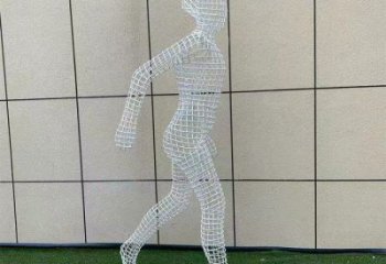 镂空体育雕塑展品，室外软装，铁艺人物雕塑订做