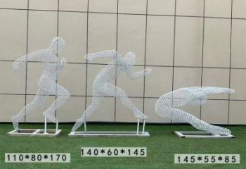 镂空运动员雕塑供需，钢管组合，铁艺人物雕塑制作