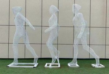 体育人物雕塑供求，景观雕塑，镂空铁艺人物雕塑优选