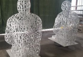 镂空人物雕塑供给，景区雕塑，铁艺字母人物雕塑供求