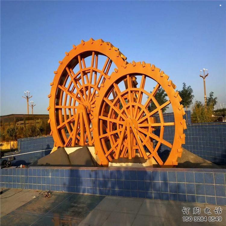铸造水车雕塑 铸造水车雕塑