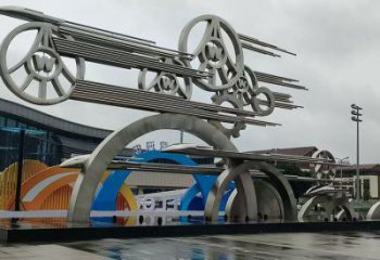 抽象车轮雕塑展品，小区雕塑，车轮雕塑制作精选
