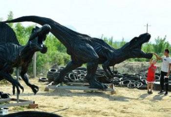 轮胎恐龙雕塑精选，美陈雕塑，大型轮胎恐龙雕塑通用