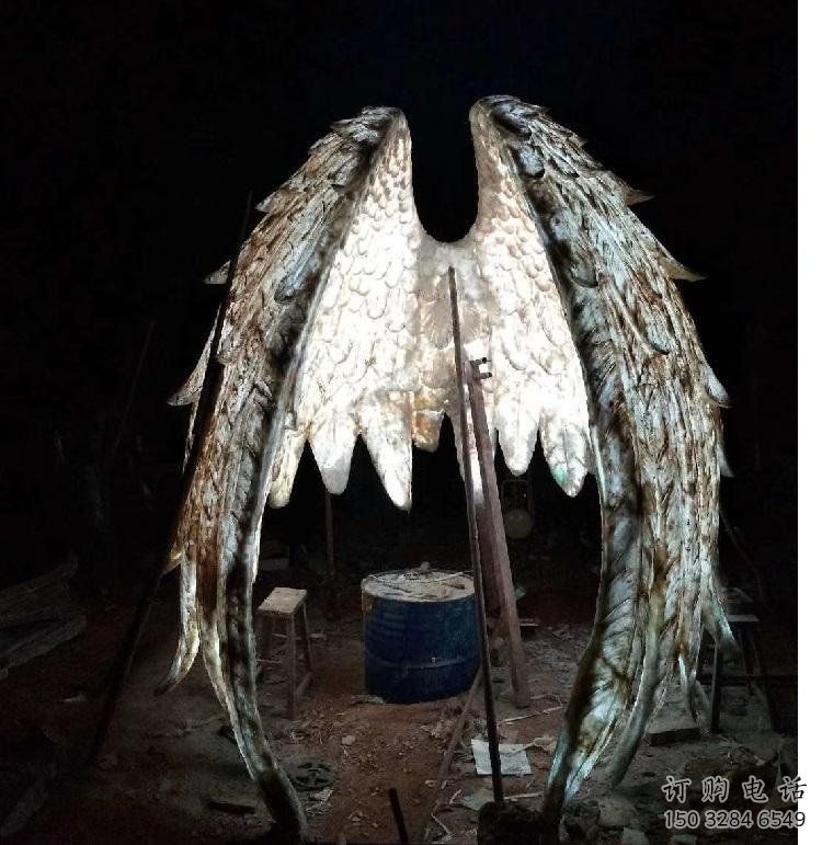 鸟翅雕塑供需，广场雕塑，不锈钢鸟翅雕塑定制