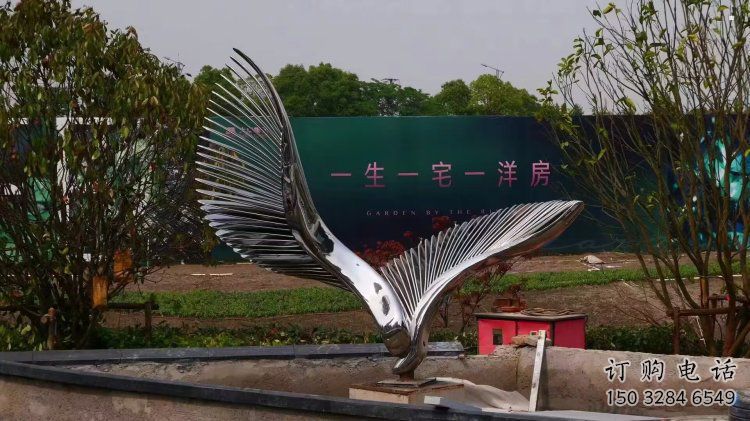 鸟翅雕塑通用,街景小品,不锈钢鸟翅雕塑制造 鸟翅雕塑通用,街景小品,不锈钢鸟翅雕塑制造