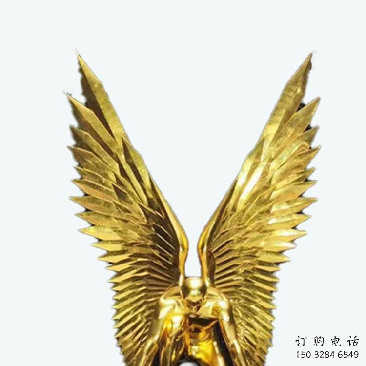 制造鸟翅雕塑定价，地标摆件，烤漆不锈钢鸟翅雕塑精选