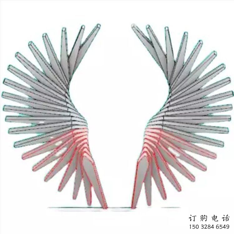 天使之翼雕塑展品，彩钢制作，酒店翅膀雕塑精品